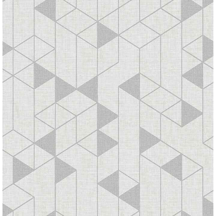 Fairbank Silver Linen Geometric Wallpaper - York Wallcoverings - 4034-26771 - York Wallcoverings Wallpaper