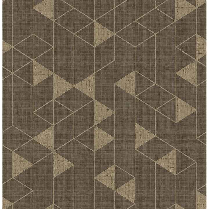 Fairbank Chocolate Linen Geometric Wallpaper - York Wallcoverings - 4034-26773 - York Wallcoverings Wallpaper