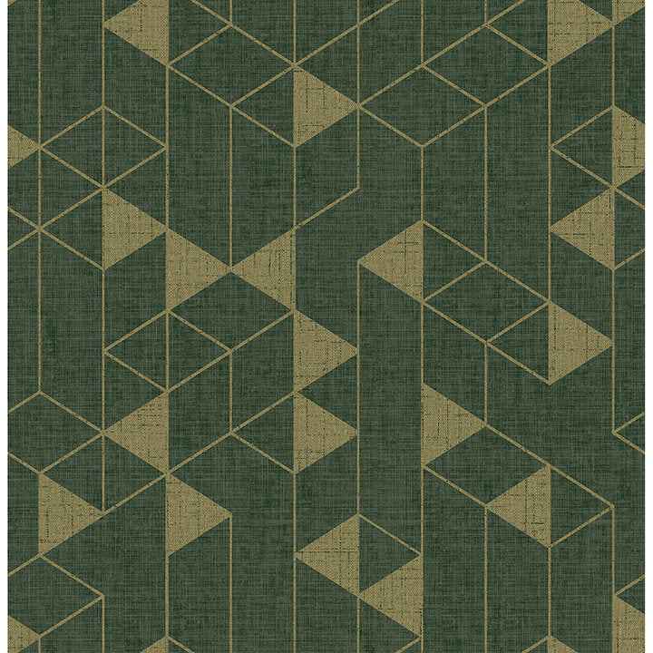 Fairbank Evergreen Linen Geometric Wallpaper - York Wallcoverings - 4034-26774