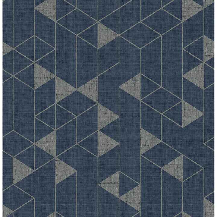Fairbank Navy Linen Geometric Wallpaper - York Wallcoverings - 4034-26775 - York Wallcoverings Wallpaper