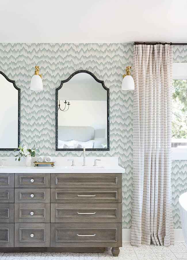 Holmby Seafoam Brushstroke Zigzag Wallpaper - York Wallcoverings - 4034-26776 - York Wallcoverings Wallpaper