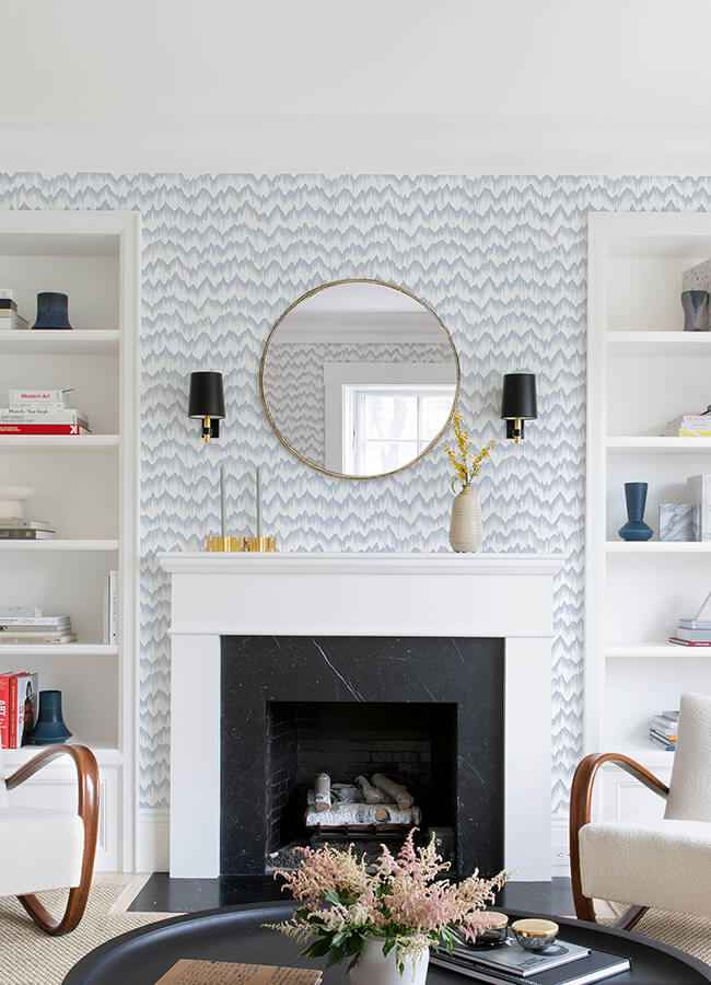 Holmby Light Blue Brushstroke Zigzag Wallpaper - York Wallcoverings - 4034-26777 - York Wallcoverings Wallpaper