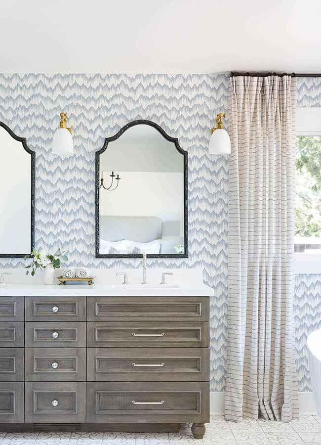 Holmby Light Blue Brushstroke Zigzag Wallpaper - York Wallcoverings - 4034-26777 - York Wallcoverings Wallpaper