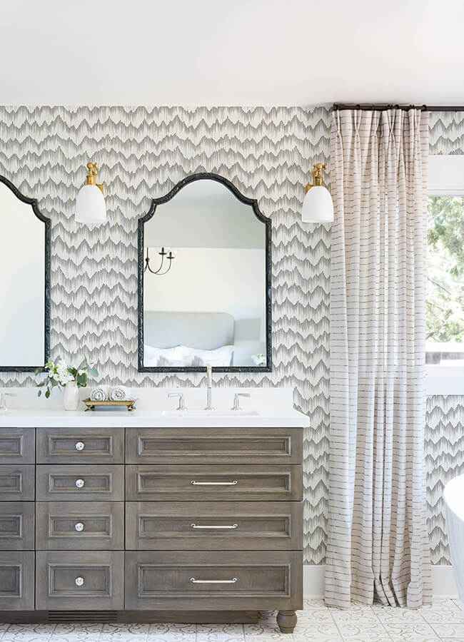 Holmby Grey Brushstroke Zigzag Wallpaper - York Wallcoverings - 4034-26779 - York Wallcoverings Wallpaper