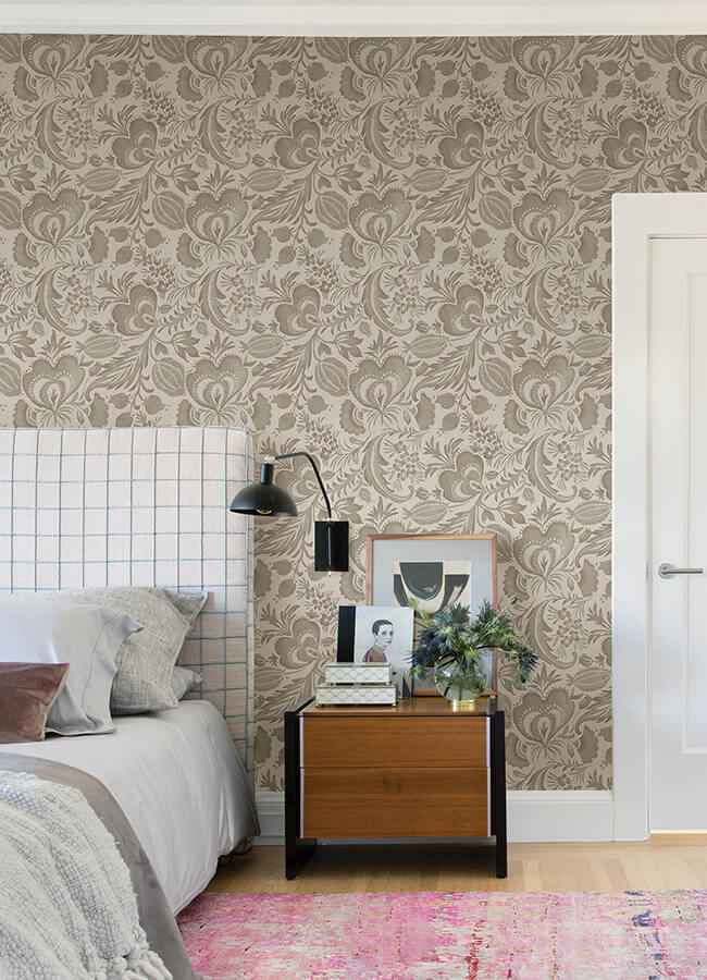 Culver Light Brown Jacobean Wallpaper - York Wallcoverings - 4034-26782 - York Wallcoverings Wallpaper