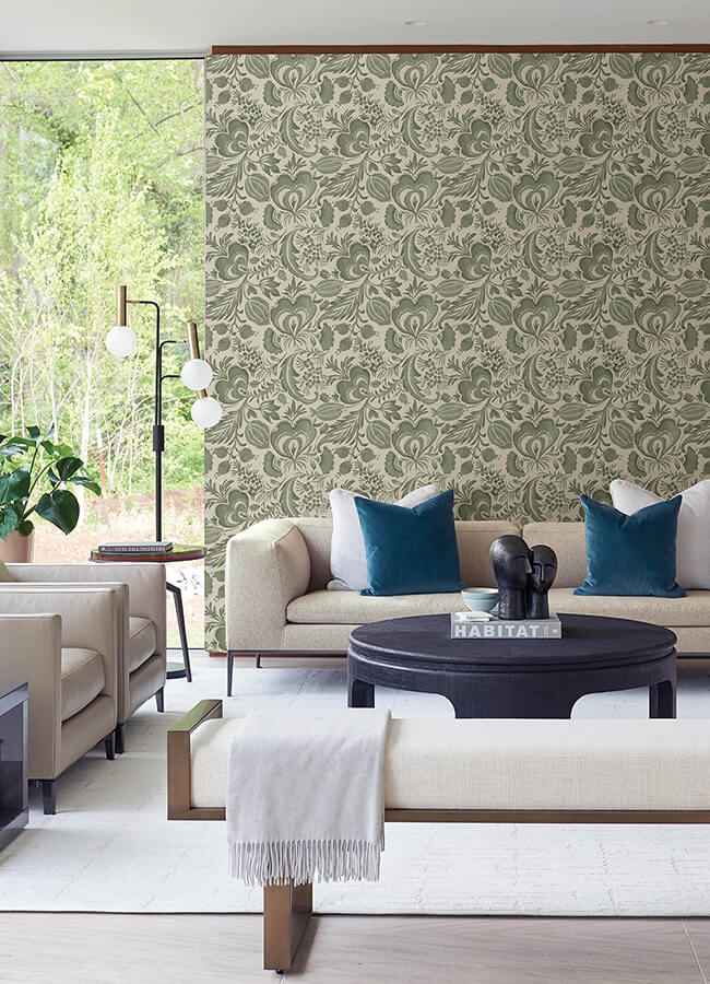 Culver Moss Jacobean Wallpaper - York Wallcoverings - 4034-26783 - York Wallcoverings Wallpaper