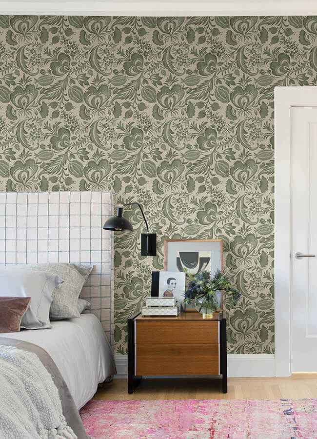 Culver Moss Jacobean Wallpaper - York Wallcoverings - 4034-26783 - York Wallcoverings Wallpaper