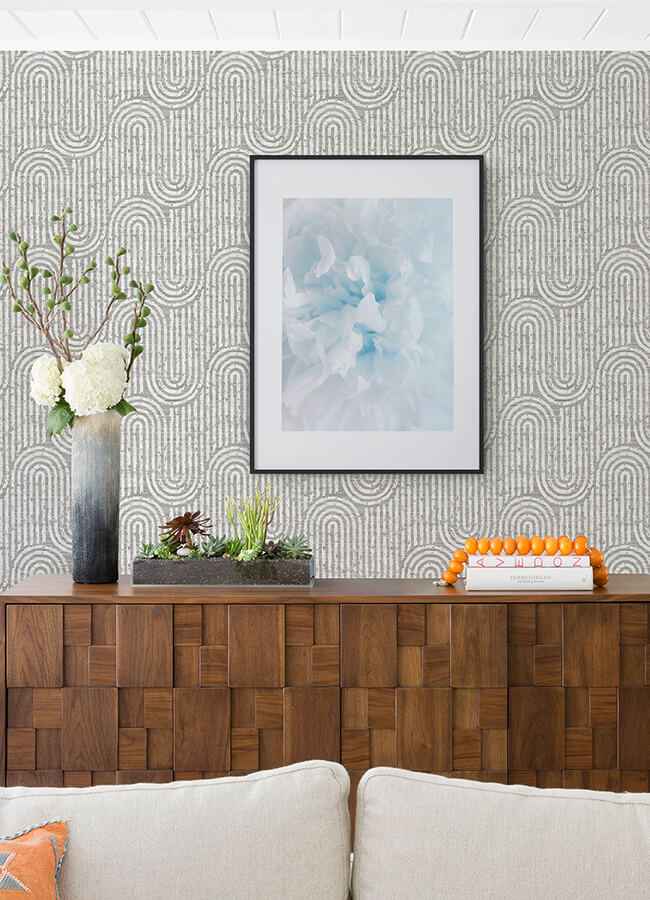 Trippet Grey Zen Waves Wallpaper - York Wallcoverings - 4034-26785 - York Wallcoverings Wallpaper