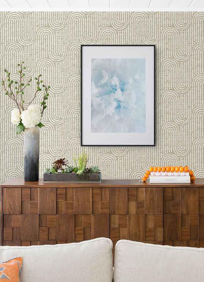 Trippet Light Brown Zen Waves Wallpaper - York Wallcoverings - 4034-26786 - York Wallcoverings Wallpaper