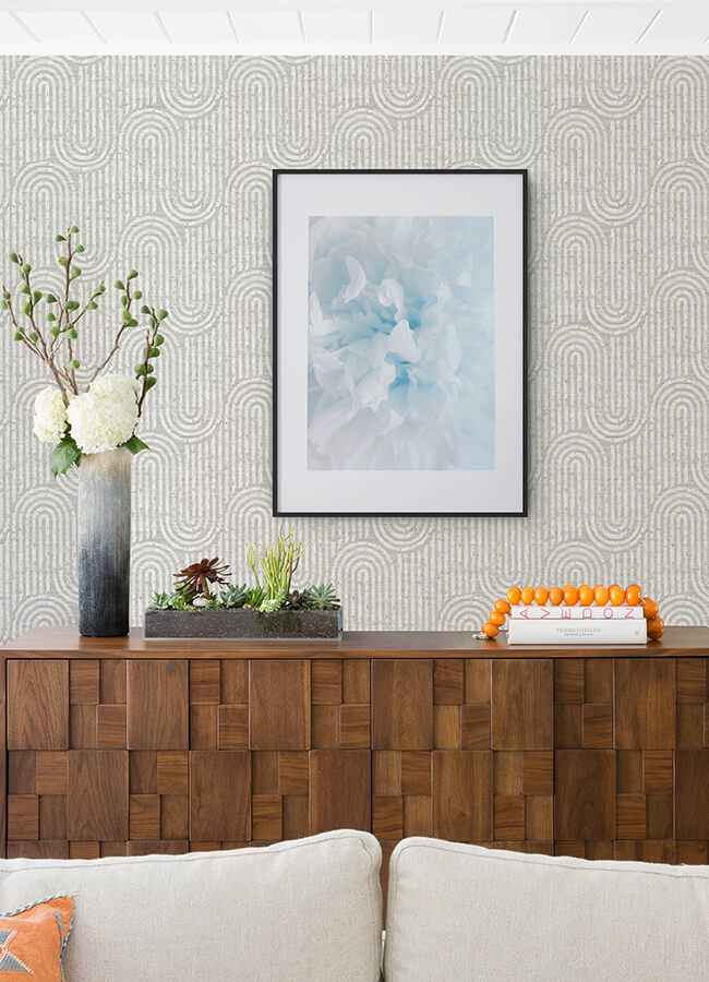 Trippet Bone Zen Waves Wallpaper - York Wallcoverings - 4034-26787 - York Wallcoverings Wallpaper