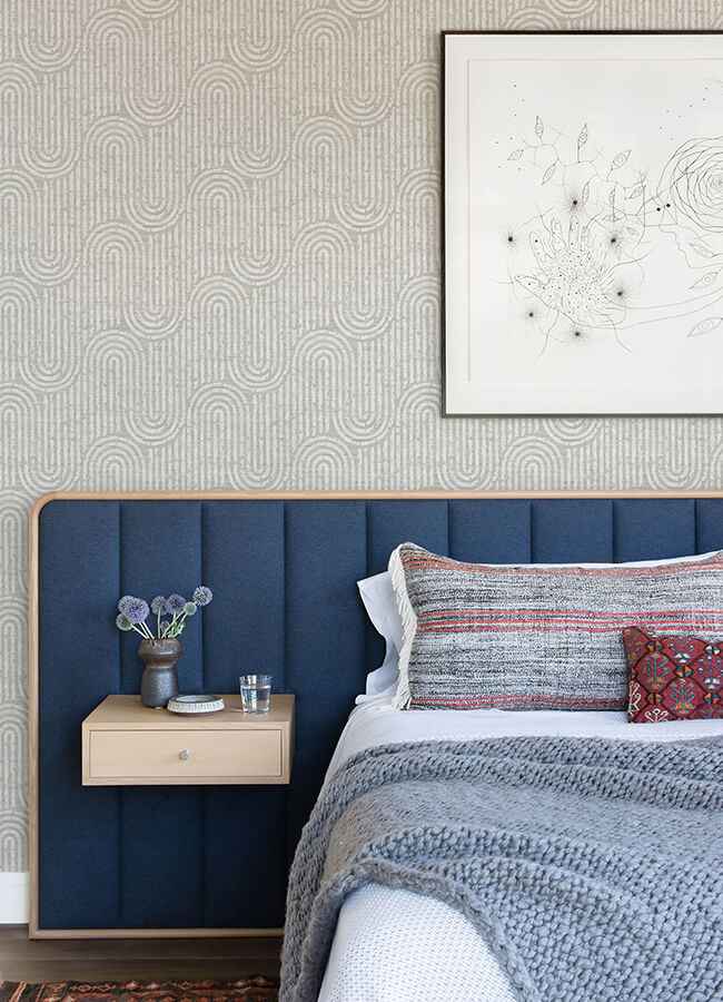 Trippet Bone Zen Waves Wallpaper - York Wallcoverings - 4034-26787 - York Wallcoverings Wallpaper