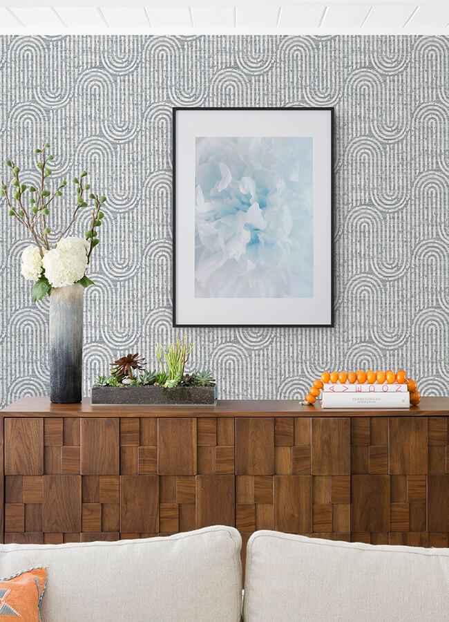 Trippet Blue Zen Waves Wallpaper - York Wallcoverings - 4034-26788 - York Wallcoverings Wallpaper
