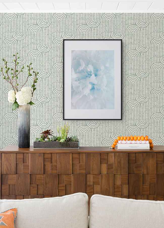 Trippet Sage Zen Waves Wallpaper - York Wallcoverings - 4034-26789 - York Wallcoverings Wallpaper