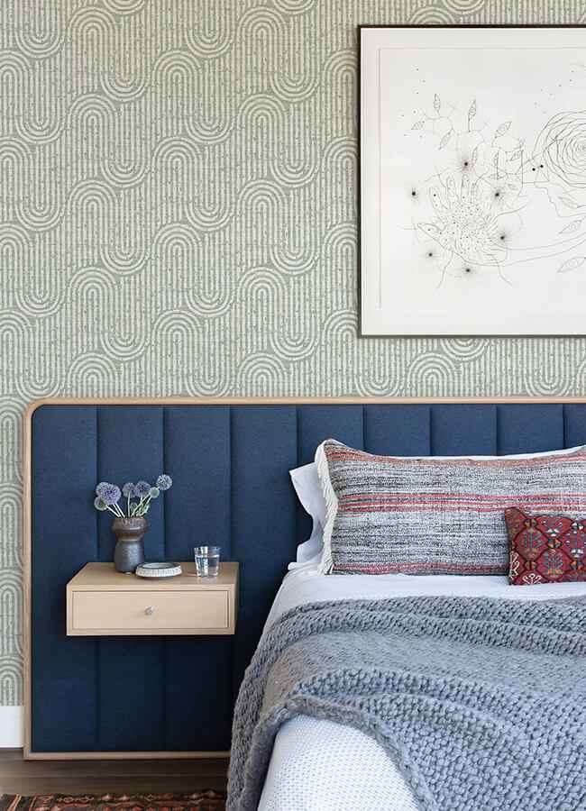 Trippet Sage Zen Waves Wallpaper - York Wallcoverings - 4034-26789 - York Wallcoverings Wallpaper