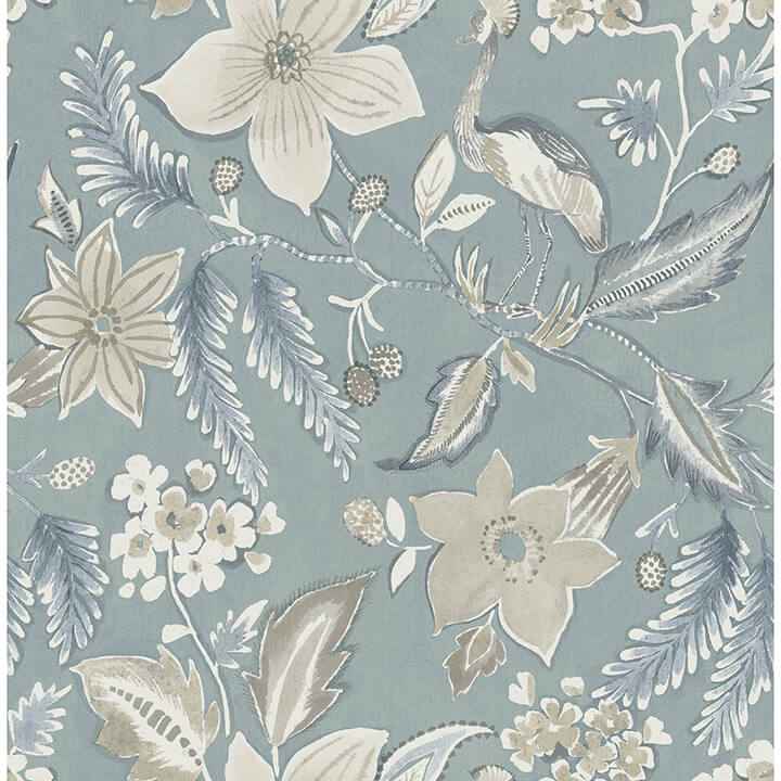 Crestwood Sky Blue Crowned Crane Wallpaper - York Wallcoverings - 4034-26791 - York Wallcoverings Wallpaper