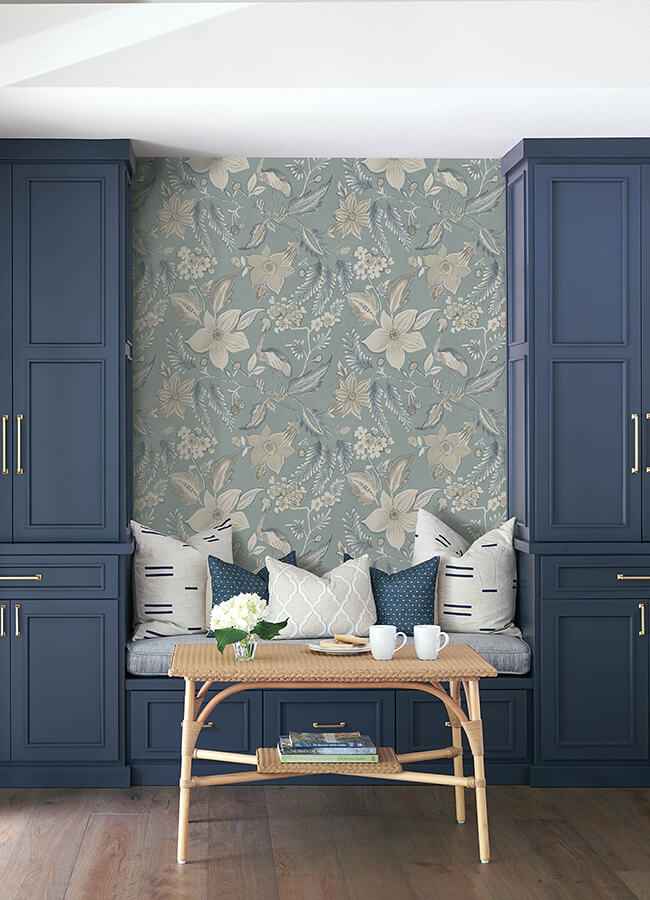 Crestwood Sky Blue Crowned Crane Wallpaper - York Wallcoverings - 4034-26791 - York Wallcoverings Wallpaper