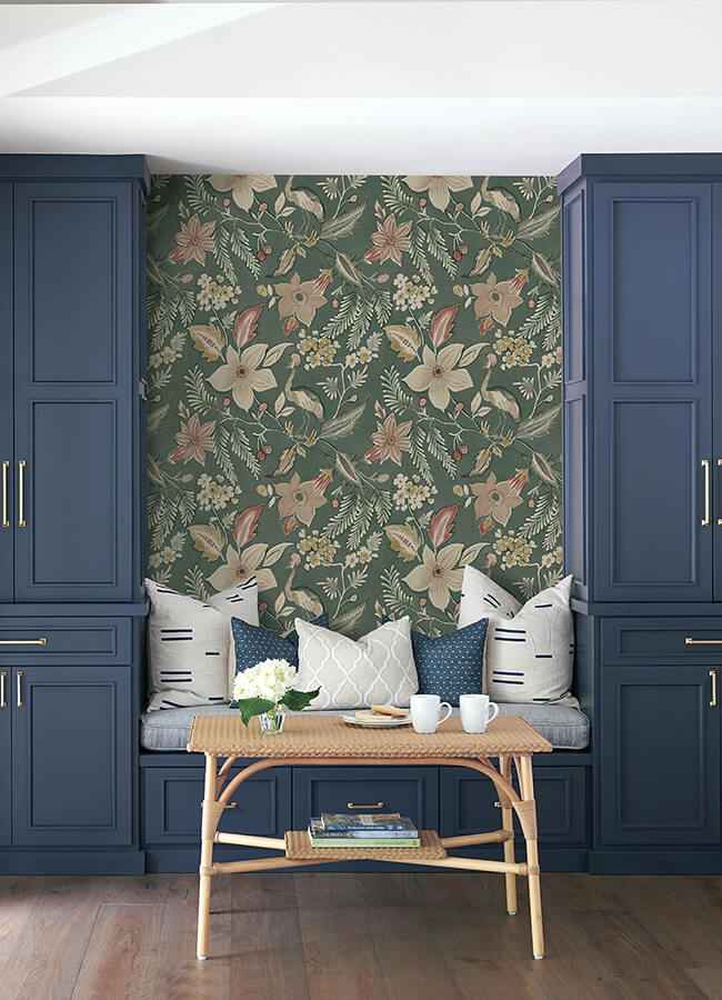 Crestwood Sea Green Crowned Crane Wallpaper - York Wallcoverings - 4034-26792 - York Wallcoverings Wallpaper