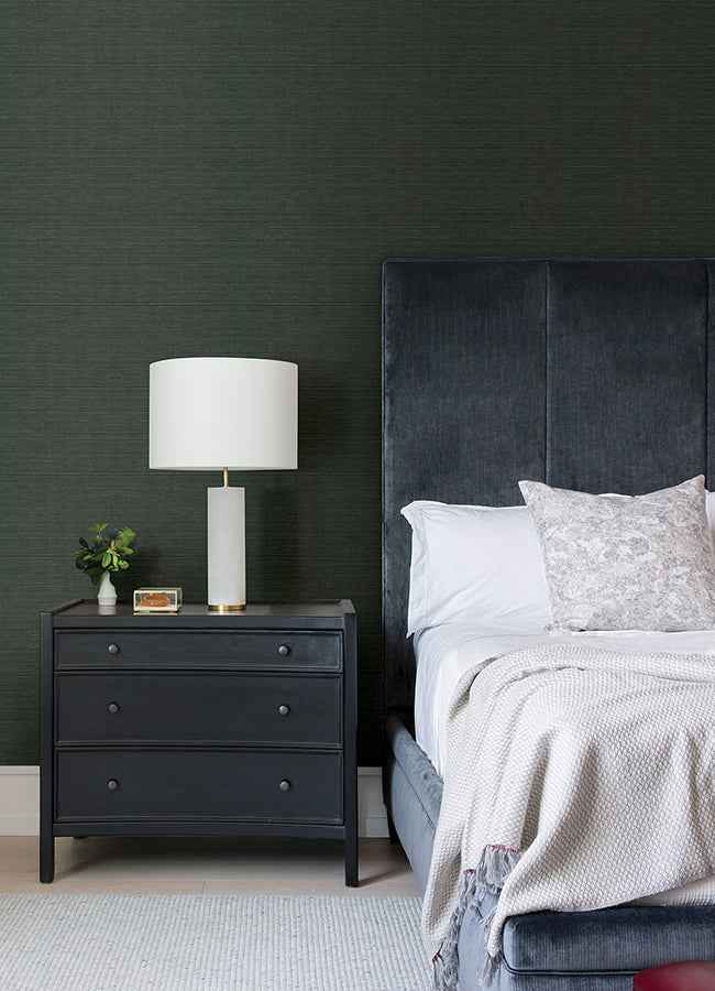 Colcord Dark Green Sisal Grasscloth Wallpaper - York Wallcoverings - 4034-72105 - York Wallcoverings Wallpaper