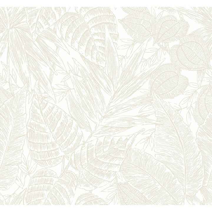 Brentwood Bone Palm Leaves Wallpaper - York Wallcoverings - 4034-72118