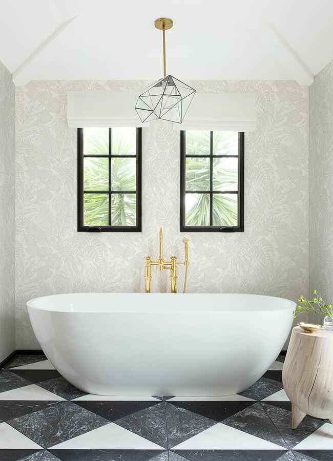 Brentwood Bone Palm Leaves Wallpaper - York Wallcoverings - 4034-72118 - York Wallcoverings Wallpaper