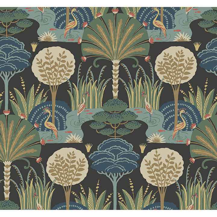 Mandeville Multicolor Tropical Paradise Wallpaper - York Wallcoverings - 4034-72120 - York Wallcoverings Wallpaper