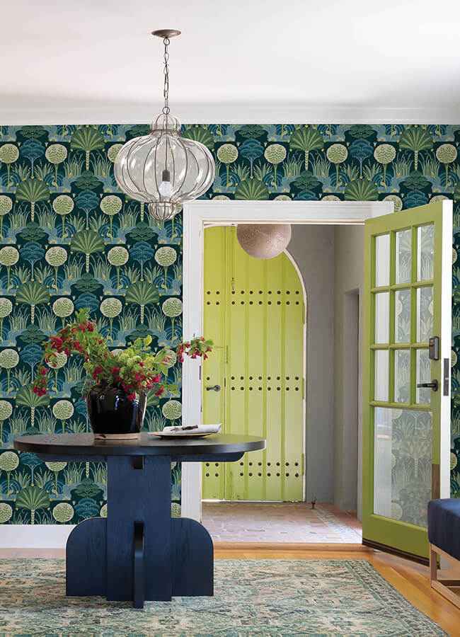 Mandeville Teal Tropical Paradise Wallpaper - York Wallcoverings - 4034-72123 - York Wallcoverings Wallpaper