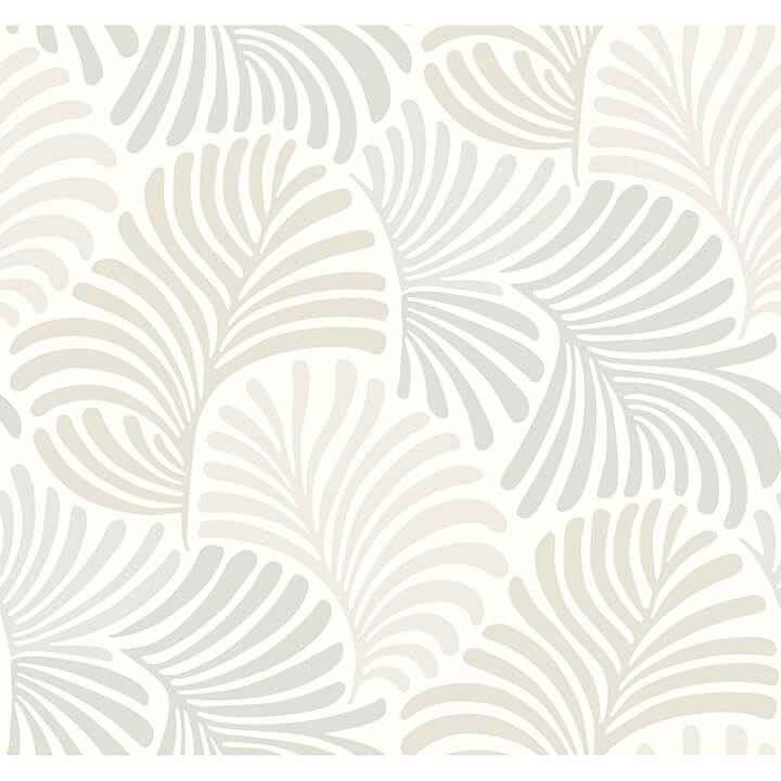 Trousdale Neutral Fanning Flora Wallpaper - York Wallcoverings - 4034-72129