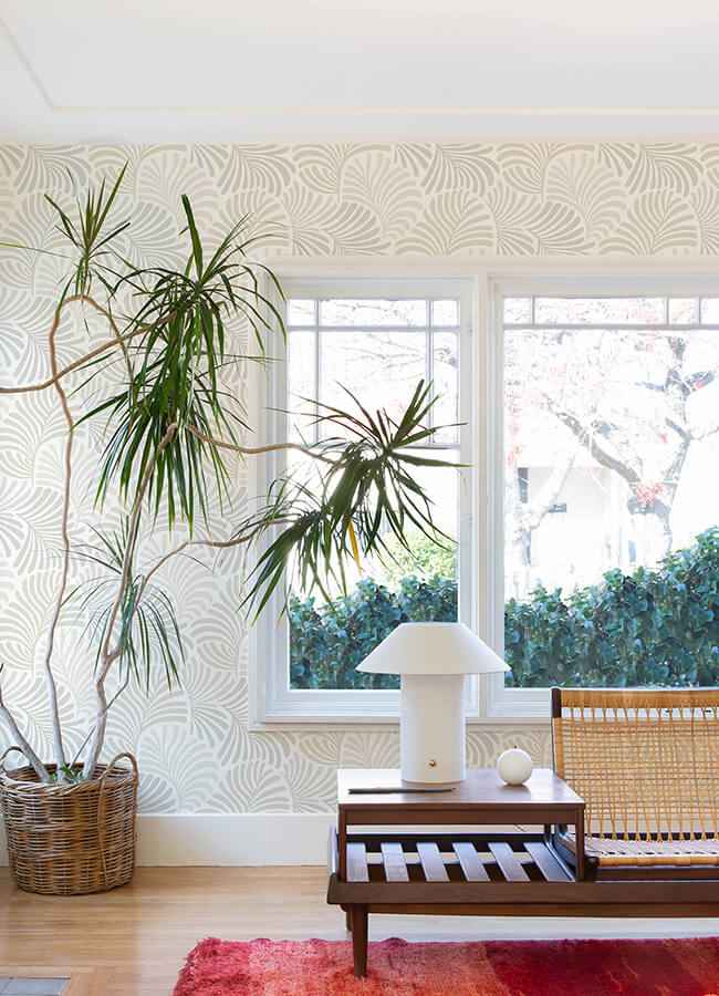 Trousdale Neutral Fanning Flora Wallpaper - York Wallcoverings - 4034-72129 - York Wallcoverings Wallpaper
