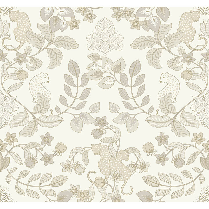 Getty Cream Jungle Damask Wallpaper - York Wallcoverings - 4034-72132 - York Wallcoverings Wallpaper