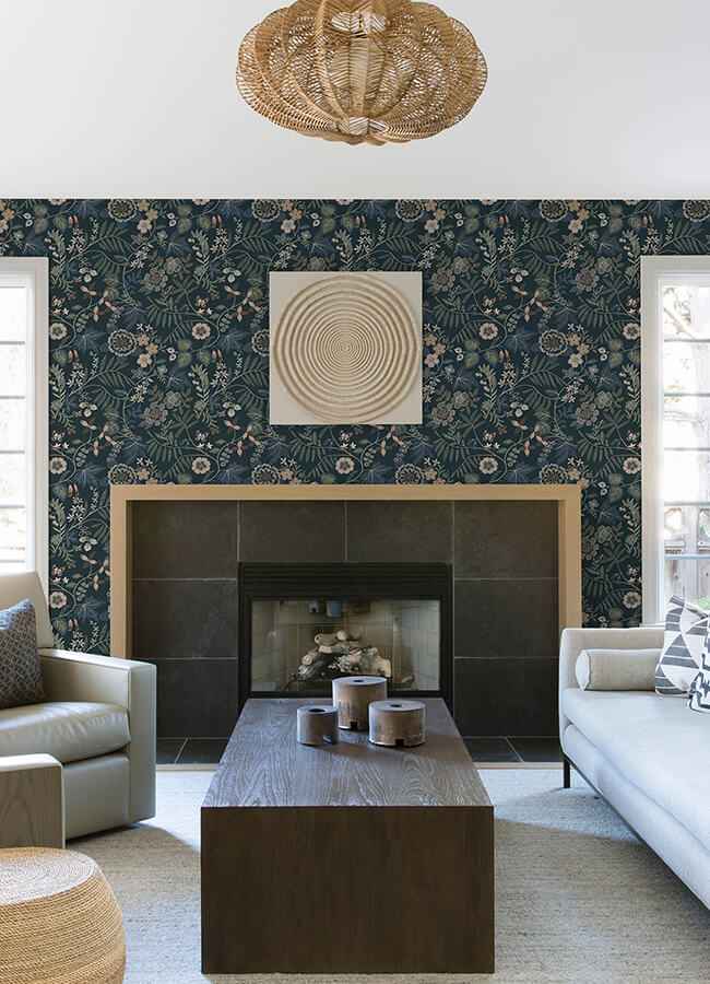 Marilyn Sea Green Floral Trail Wallpaper - York Wallcoverings - 4034-72137 - York Wallcoverings Wallpaper