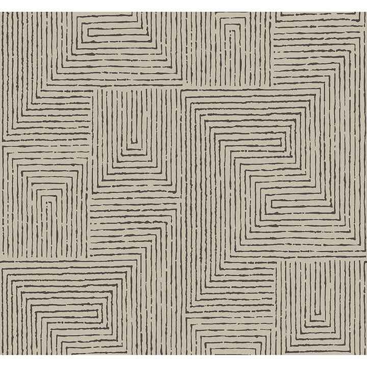 Mortenson Taupe Geometric Wallpaper - York Wallcoverings - 4034-72140