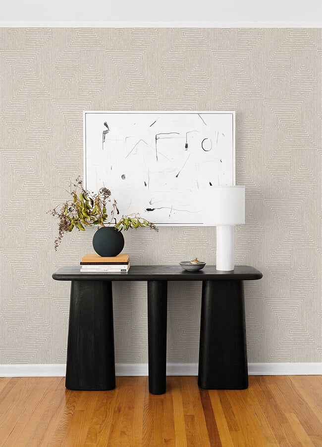 Mortenson Light Grey Geometric Wallpaper - York Wallcoverings - 4034-72141 - York Wallcoverings Wallpaper