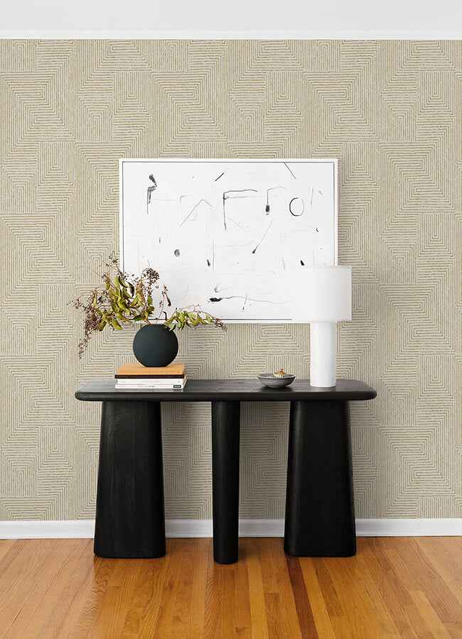 Mortenson Gold Geometric Wallpaper - York Wallcoverings - 4034-72142 - York Wallcoverings Wallpaper