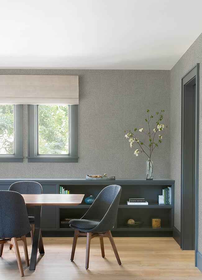 Mortenson Dove Geometric Wallpaper - York Wallcoverings - 4034-72143 - York Wallcoverings Wallpaper