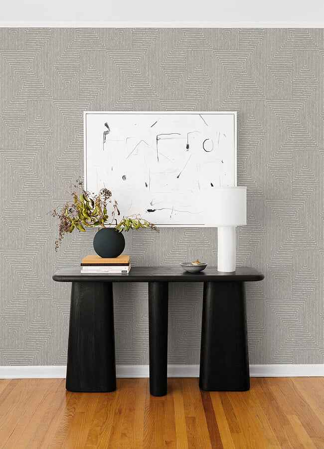 Mortenson Dove Geometric Wallpaper - York Wallcoverings - 4034-72143 - York Wallcoverings Wallpaper