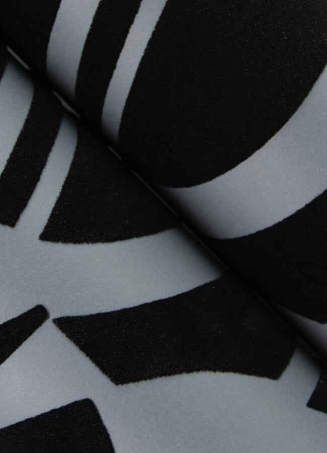 Carter Black Geometric Flock Wallpaper - York Wallcoverings - 4034-87379 - York Wallcoverings Wallpaper