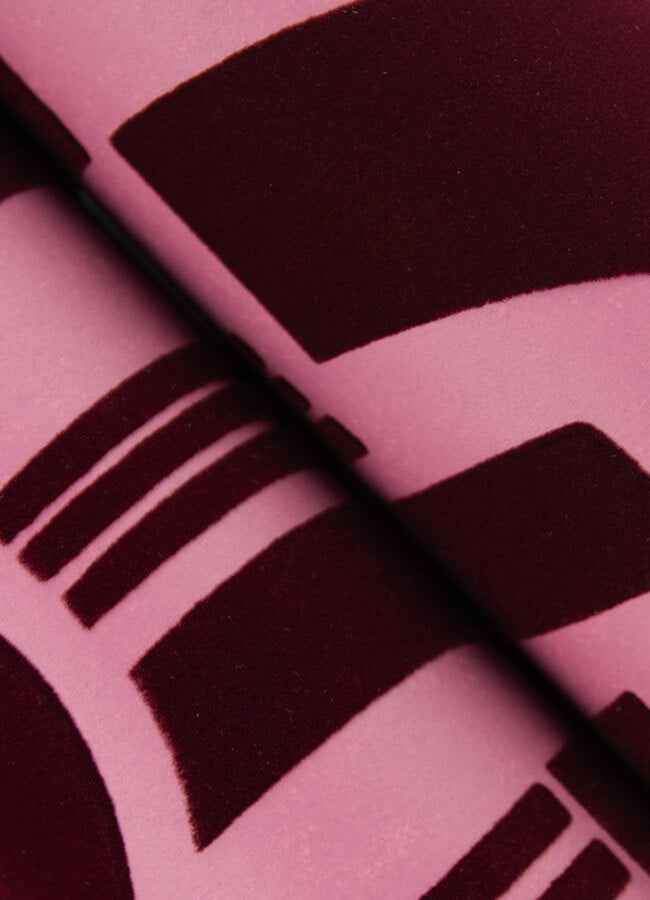 Carter Burgundy Geometric Flock Wallpaper - York Wallcoverings - 4034-87380 - York Wallcoverings Wallpaper