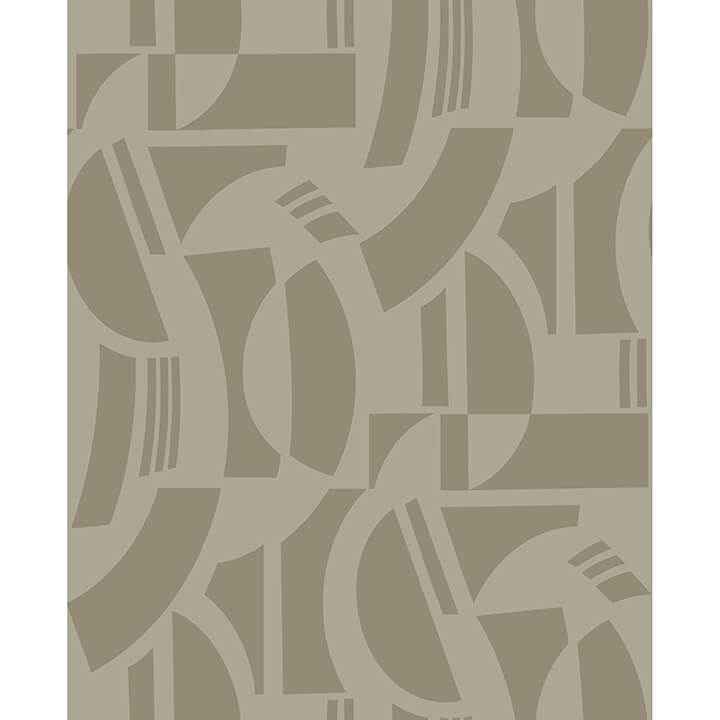 Carter Light Brown Geometric Flock Wallpaper - York Wallcoverings - 4034-87383