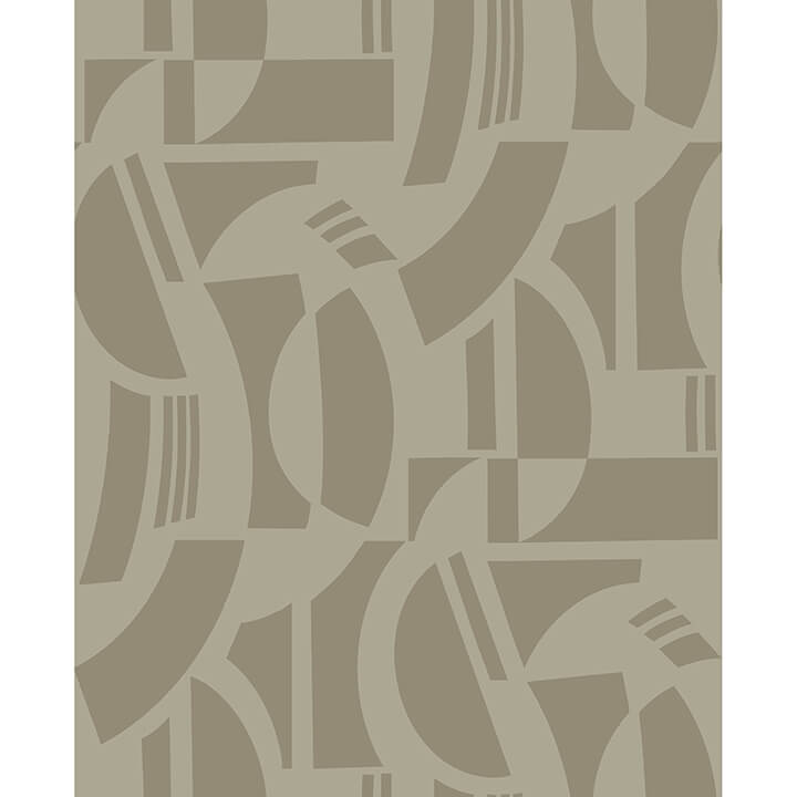 Carter Light Brown Geometric Flock Wallpaper - York Wallcoverings - 4034-87383 - York Wallcoverings Wallpaper