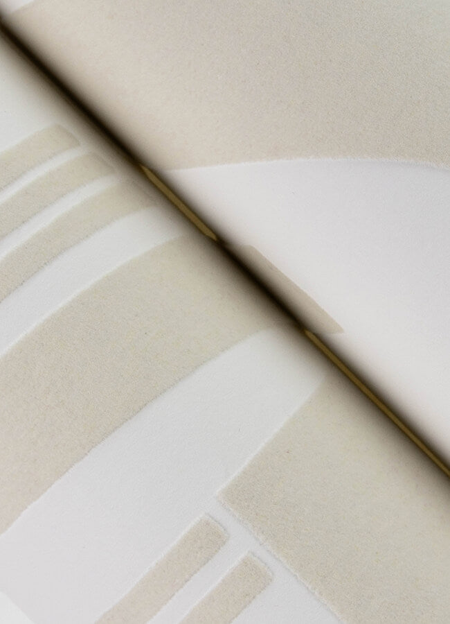 Carter Cream Geometric Flock Wallpaper - York Wallcoverings - 4034-87384 - York Wallcoverings Wallpaper