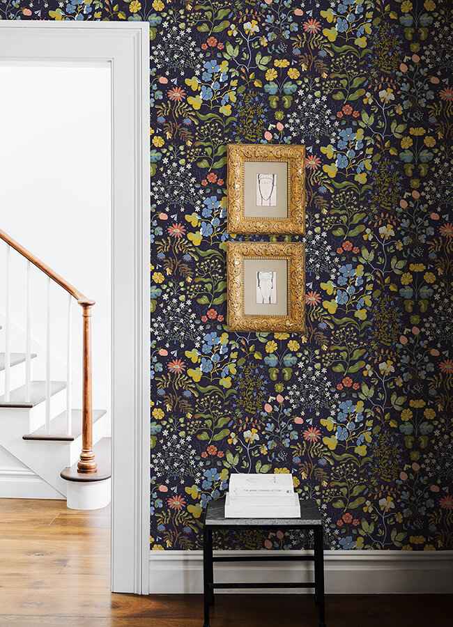 Groh Dark Blue Floral Wallpaper - York Wallcoverings - 4143-22002 - York Wallcoverings Wallpaper