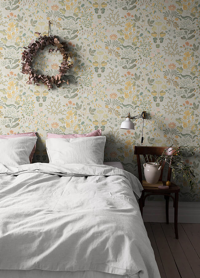 groh-apricot-floral-wallpaper-york-wallcoverings-4143-22003 - York Wallcoverings Papel pintado