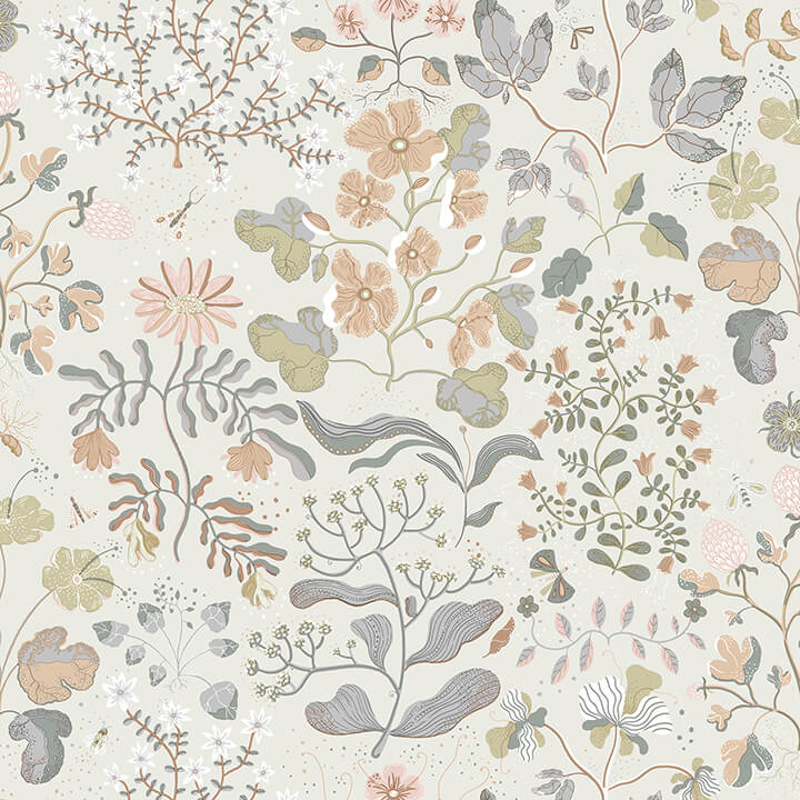 groh-neutral-floral-wallpaper-york-wallcoverings-4143-22004 - York Wallcoverings Papel pintado
