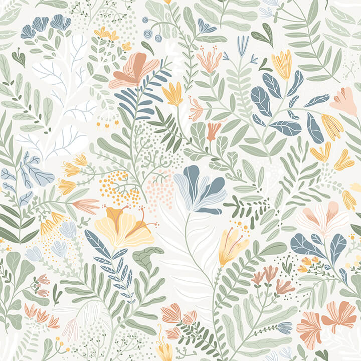 brittsommar-seafoam-woodland-floral-wallpaper-york-wallcoverings-4143-22005 - York Wallcoverings Papel pintado