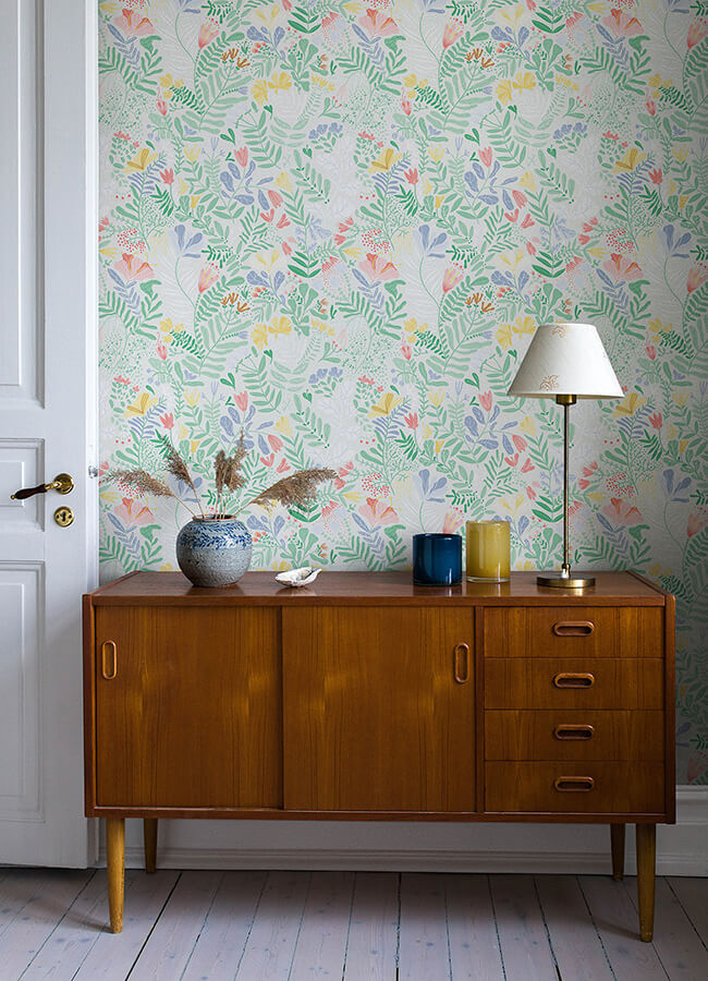 brittsommar-light-green-woodland-floral-wallpaper-york-wallcoverings-4143-22007 - York Wallcoverings Papel pintado