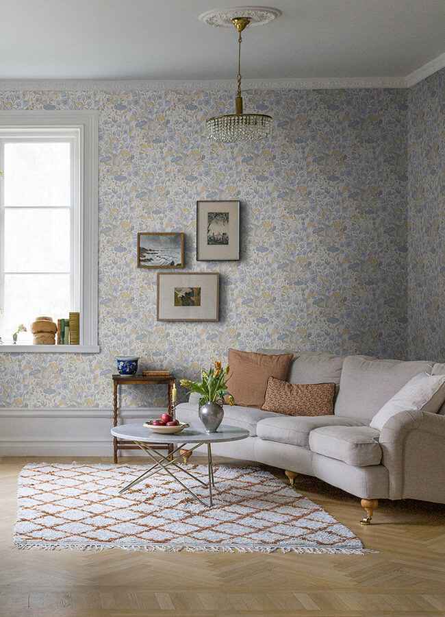 Hava Light Blue Meadow Flowers Wallpaper - York Wallcoverings - 4143-22010 - York Wallcoverings Wallpaper