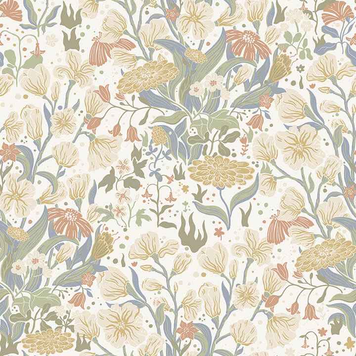 Hava Neutral Meadow Flowers Wallpaper - York Wallcoverings - 4143-22011 - York Wallcoverings Wallpaper