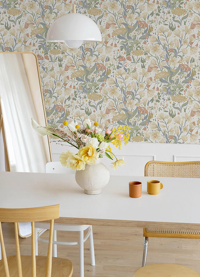hava-neutral-meadow-flowers-wallpaper-york-wallcoverings-4143-22011 - York Wallcoverings Papel pintado