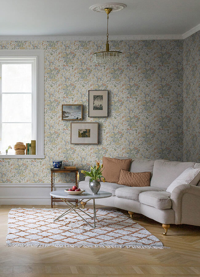 hava-neutral-meadow-flowers-wallpaper-york-wallcoverings-4143-22011 - York Wallcoverings Papel pintado