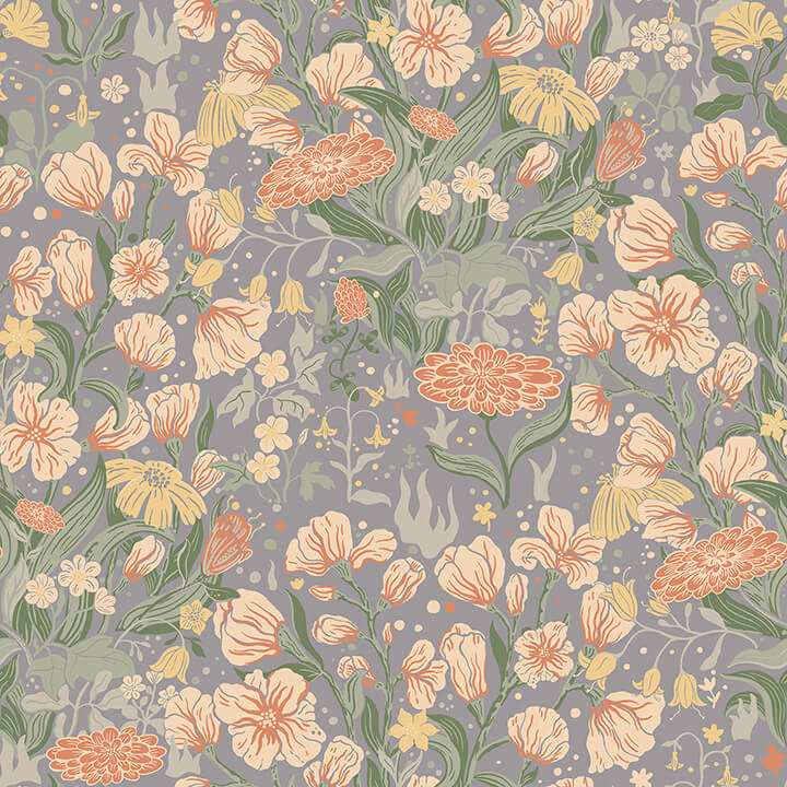 hava-coral-meadow-flowers-wallpaper-york-wallcoverings-4143-22013 - York Wallcoverings Papel pintado